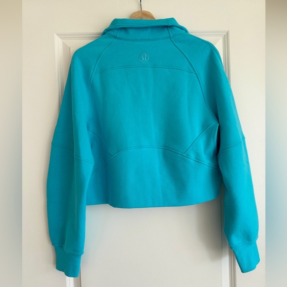Lululemon Scuba Oversized Half-Zip Funnel Neck in Electric Turquoise - Size XS/S - Picture 7 of 10